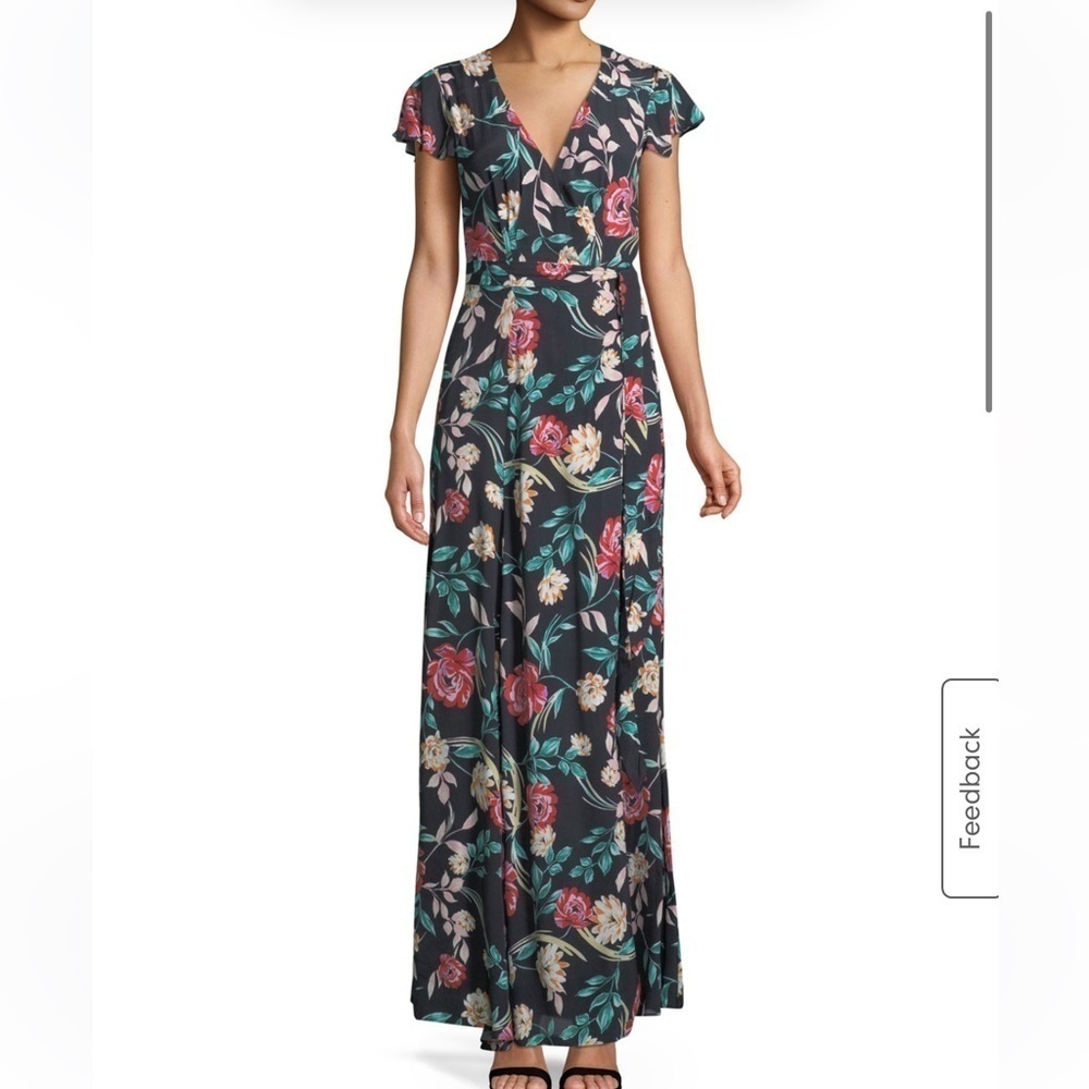 Lovers And Friends Kayla Floral-Print Wrap Maxi Dress Size Small